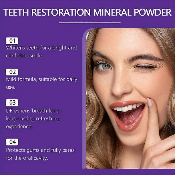 Oralhoo &  Natural Teeth Restoration Mineral Powder for a Brighter, Healthier Smile