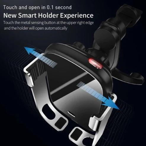 AutoGrip &  Smart Car Mount with Wireless Charging & Infrared Sensor